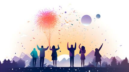 Fototapeta na wymiar illustration of Celebrating the New Year