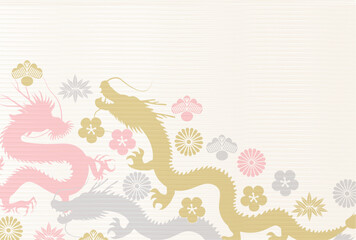 辰　年賀状　干支　背景