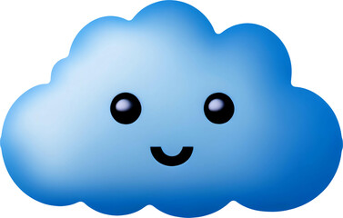 a cartoon cloud with a face in a beautiful and clear sky. AI- Generative