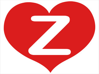 Valentine Alphabet Letter Z or Cute Love and Heart Font
