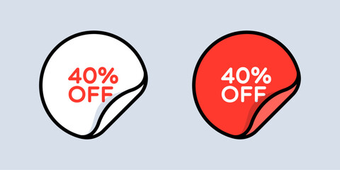 Peeled Round 40 Percent Off Sticker Labels