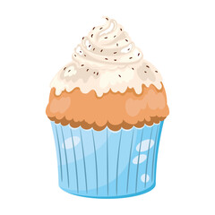 Cupcake with chocolate sprinkles icon