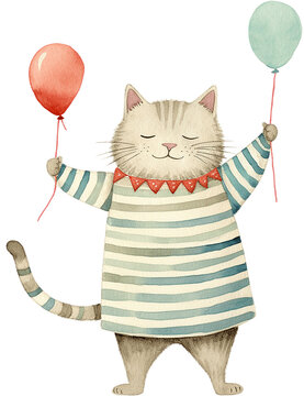 recommend clip art: Cute cat wearing clothes