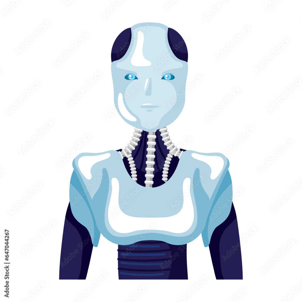 Poster robot ai technology front view
