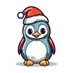 vector gift box with cute animal in christmas