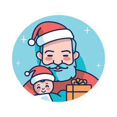 vector gift box with cute animal in christmas