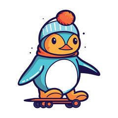 vector gift box with cute animal in christmas