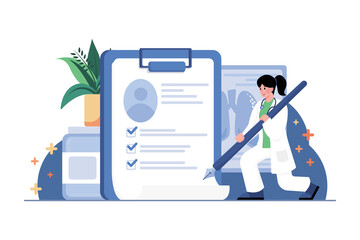 Medical Report Illustration Concept