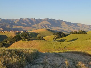 Obraz premium Evening light on Highland Peak in Morgan Territory Open Space near Livermore, California