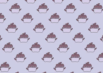 Cooking pan seamless pattern. Vector illustration