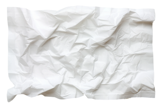 On a white background, a crumpled piece of graph paper is seen, generative AI
