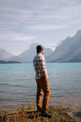 Man at Bow Lake Canada