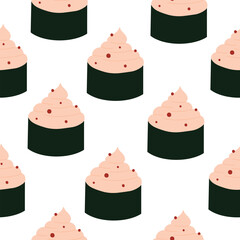 Seamless pattern with sushi. Vector illustration in flat style for your design