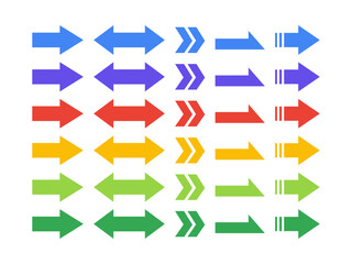 カラフルな矢印のアイコンセット