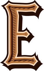 Alphabet Western Letters Vintage Engrave Design illustration