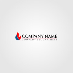 Fototapeta na wymiar logo template design company red and blue flame vector