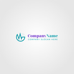 Obraz premium logo template design company W alphabet type