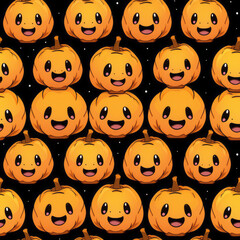 Halloween Jack O Lantern Seamless Patterns