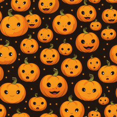 Naklejka premium Halloween Jack O Lantern Seamless Patterns