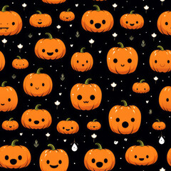 Halloween Jack O Lantern Seamless Patterns