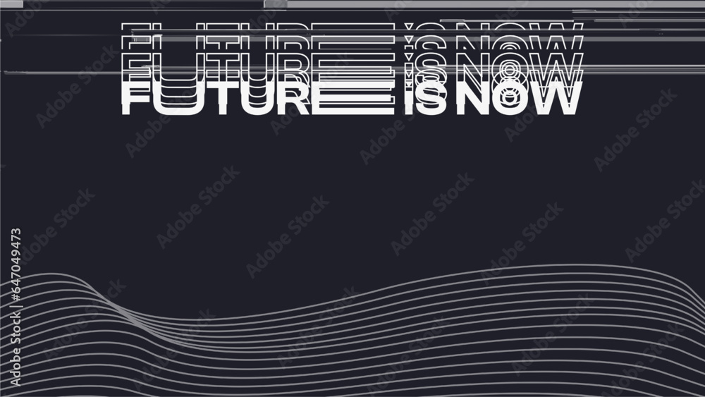 Poster abstract futuristic typography header with wave lines, template design