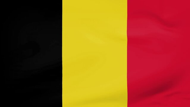 Belgium flag waving animated background