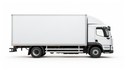 White Delivery Truck Side View. generative AI
