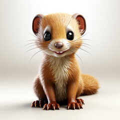 Obraz premium 3d cartoon cute ferret
