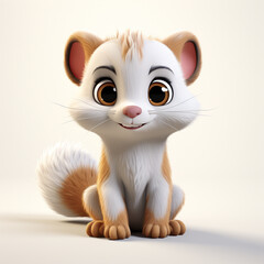 Fototapeta premium 3d cartoon cute ferret