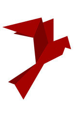red origami bird