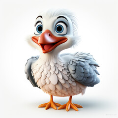 3d cartoon cute stork