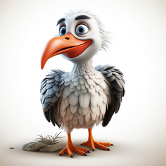 3d cartoon cute stork
