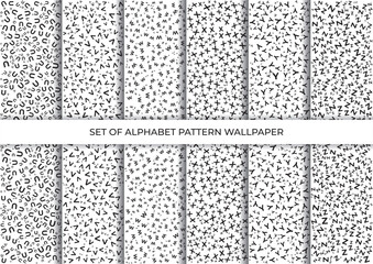 set of alphabet pattern wallpaper template