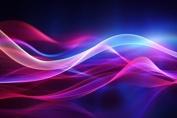 Fototapeta premium abstract futuristic background with pink blue glowing neon moving high speed wave lines and bokeh lights. Data transfer concept Fantastic wallpaper