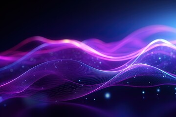 Fototapeta premium abstract futuristic background with pink blue glowing neon moving high speed wave lines and bokeh lights. Data transfer concept Fantastic wallpaper