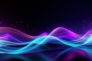Naklejka premium abstract futuristic background with pink blue glowing neon moving high speed wave lines and bokeh lights. Data transfer concept Fantastic wallpaper