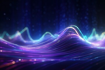 abstract futuristic background with pink blue glowing neon moving high speed wave lines and bokeh lights. Data transfer concept Fantastic wallpaper