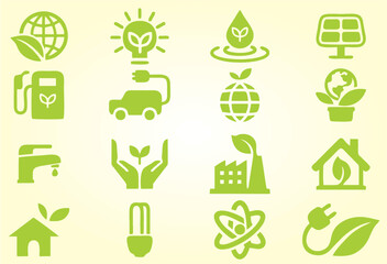 Eco Related Vector Icons. Editable Electric Car, Global Warming, Forest, Organic Farming, green energy, solar power, green fuel and more. eps 10.