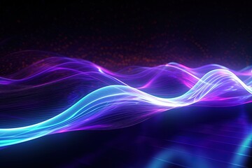 abstract futuristic background with pink blue glowing neon moving high speed wave lines and bokeh lights. Data transfer concept Fantastic wallpaper