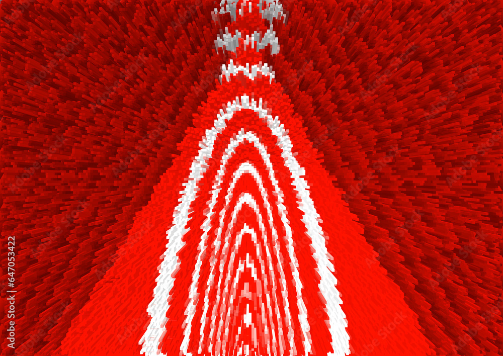 Poster red and white creative white loop shaped design on a red and deep dark scarlet background in explodi