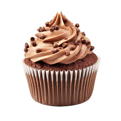 chocolate muffin isolated on transparent background