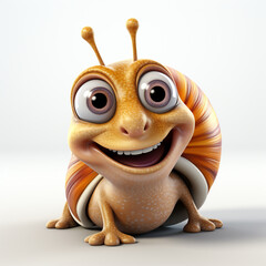 3d cartoon cute snail