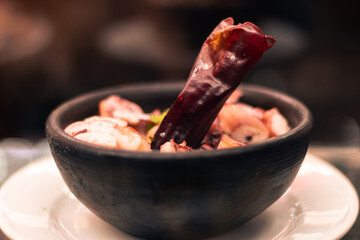 menu and fresh dishes from a restaurant with Chilean food ready to be served and enjoyed