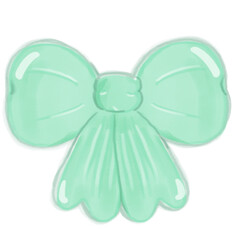 Set ribbon and bow watercolor illustrations. Hand drawn detailed festive elements in classic style .