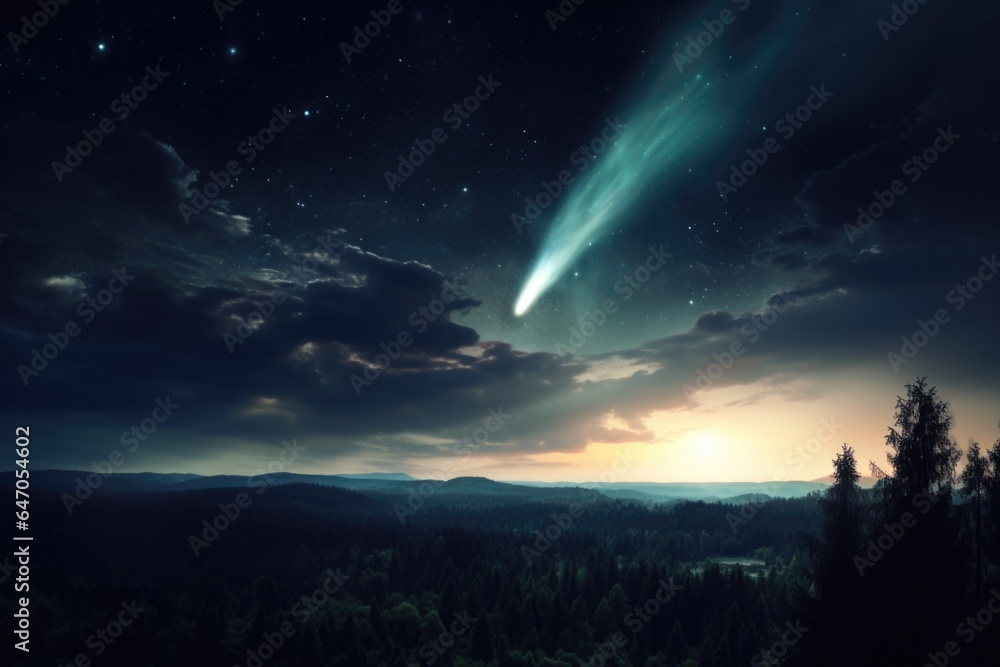 Wall mural comet space background
