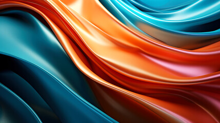 4K abstract wallpaper colorful design, cloths and textures, waves in cloths, colored background, teal and metallic colors. 16:9 aspect ratio. wallpaper backdrop.