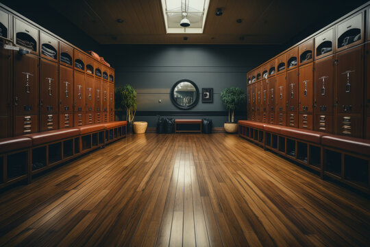  Locker room at a spa or fitness center, providing a space for personal belongings, Generative AI