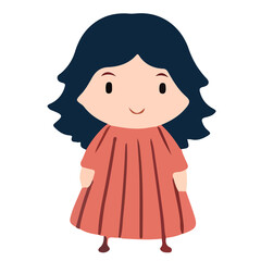 Fototapeta premium cartoon, child, baby, illustration, vector, kid, smile, character, smiling, art, love, pink, dress, cute, childhood, hair, fun, funny, little, happiness, sweet, boy, joy, drawing, children
