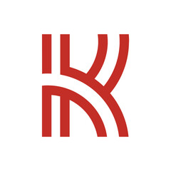 Monogram initial K letter mark logo design. Monogram design vector K logo. Monogram initial letter mark K logo. Design simple K monogram.