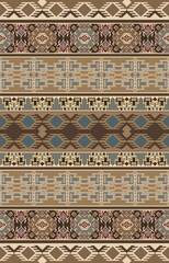 Stripes. Aztec mosaic rug with traditional folk geometric pattern. Native American Indian blanket. Aztec elements. Mayan ornament. Seamless background